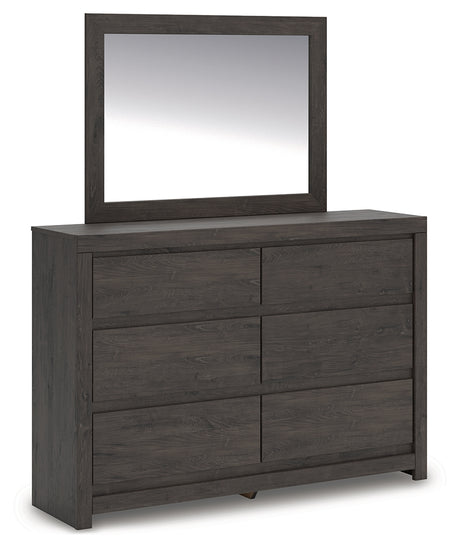 Furniture City Houma - Ashley Furniture - Fraluna Dresser and Mirror - Dresser and Mirror / Charcoal - PCB3370B1