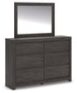 Furniture City Houma - Ashley Furniture - Fraluna Dresser and Mirror - Dresser and Mirror / Charcoal - PCB3370B1