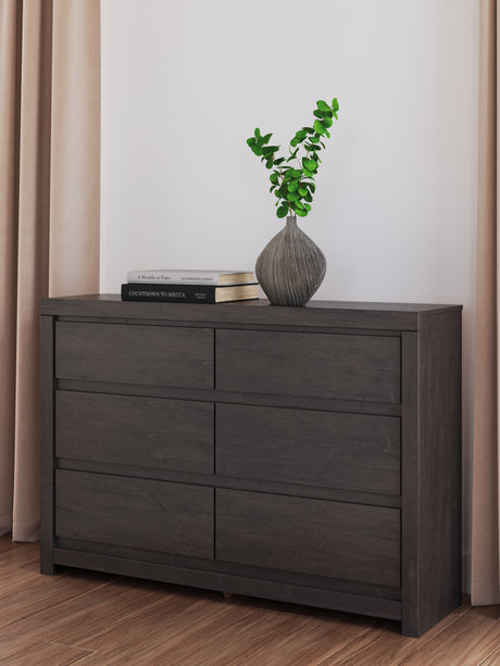 Furniture City Houma - Ashley Furniture - Fraluna Dresser - Six Drawer Dresser / Charcoal - PCB3370-31