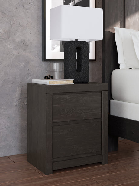 Furniture City Houma - Ashley Furniture - Fraluna Nightstand - Two Drawer Night Stand / Charcoal - PCB3370-92