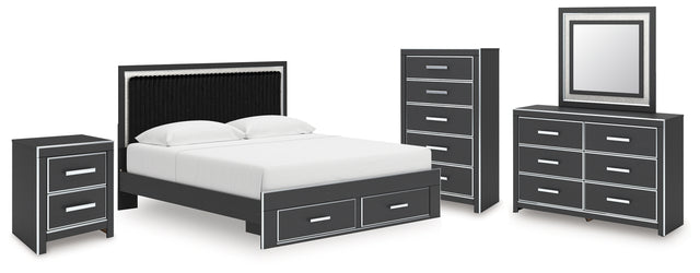 Furniture City Houma - Ashley Furniture - Zuraleus King Storage Bed, Dresser, Mirror, Chest and Nightstand - King Storage Bed, Dresser, Mirror, Chest and Nightstand - PCB3380B20