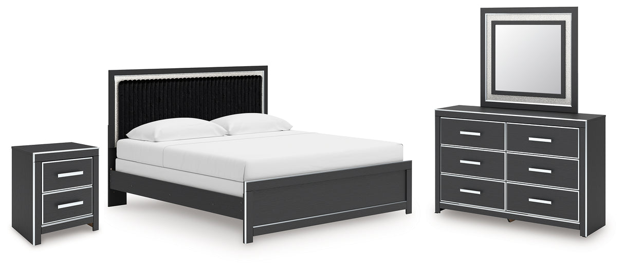 Furniture City Houma - Ashley Furniture - Zuraleus King Panel Bed, Dresser, Mirror and Nightstand - King Panel Bed, Dresser, Mirror and Nightstand / Black - PCB3380B18