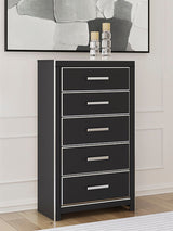 Furniture City Houma - Ashley Furniture - Zuraleus Chest of Drawers - Five Drawer Chest / Black - PCB3380-46