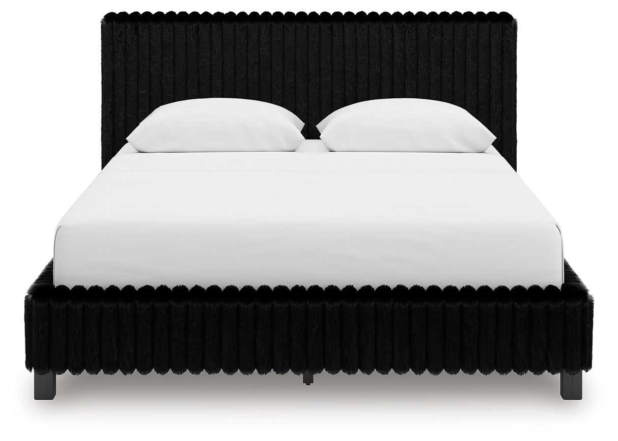 Zuraleus Queen Upholstered Bed, Dresser and Nightstand