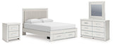 Furniture City Houma - Ashley Furniture - Zuraleus Queen Storage Bed, Dresser, Mirror and Nightstand - Queen Storage Bed, Dresser, Mirror and Nightstand / White - PCB3381B15