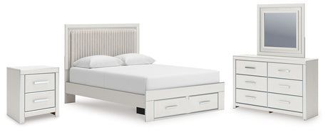 Furniture City Houma - Ashley Furniture - Zuraleus Queen Storage Bed, Dresser, Mirror and Nightstand - Queen Storage Bed, Dresser, Mirror and Nightstand / White - PCB3381B15