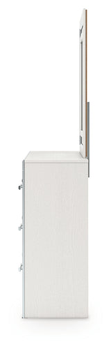 Zuraleus Queen Upholstered Panel Bed, Dresser and Mirror