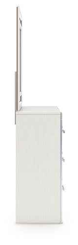 Zuraleus Queen Upholstered Panel Bed, Dresser, Mirror and Nightstand