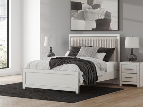 Furniture City Houma - Ashley Furniture - Zuraleus Queen Upholstered Panel Bed - Queen Upholstered Panel Bed / White - PCB3381B2