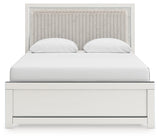 Zuraleus Queen Upholstered Panel Bed, Dresser and Mirror