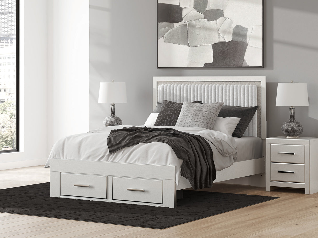 Furniture City Houma - Ashley Furniture - Zuraleus Queen Upholstered Panel Storage Bed - Queen Upholstered Panel Storage Bed / White - PCB3381B4