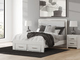 Furniture City Houma - Ashley Furniture - Zuraleus Queen Upholstered Panel Storage Bed - Queen Upholstered Panel Storage Bed / White - PCB3381B4