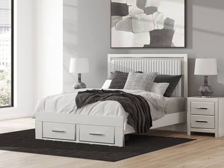 Furniture City Houma - Ashley Furniture - Zuraleus Queen Upholstered Panel Storage Bed - Queen Upholstered Panel Storage Bed / White - PCB3381B4