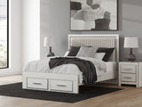 Zuraleus Queen Upholstered Panel Platform Storage Bed, Dresser and Mirror