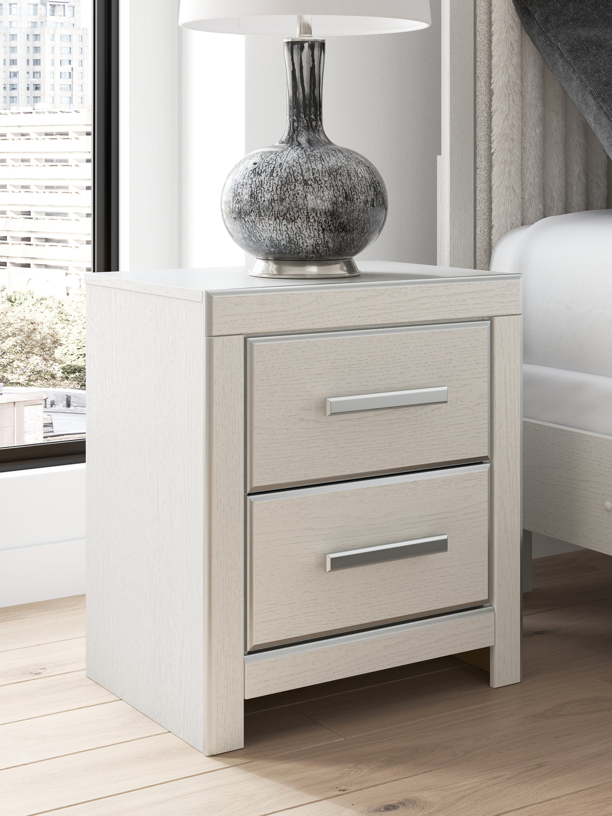 Furniture City Houma - Ashley Furniture - Zuraleus Bedroom - Two Drawer Night Stand / White - PCB3381-92