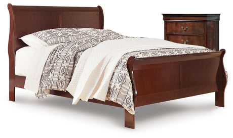Furniture City Houma - Ashley Furniture - Alisdair King Sleigh Bed and Chest - King Sleigh Bed and Chest / Reddish Brown - B376B31