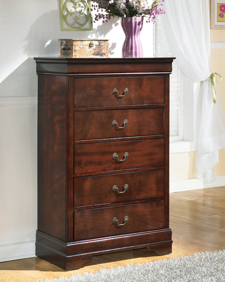 Furniture City Houma - Ashley Furniture - Alisdair Chest of Drawers - Chest / Reddish Brown - B376-46