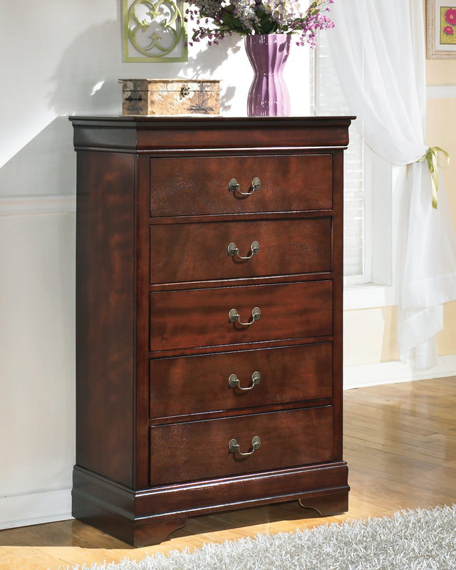 Furniture City Houma - Ashley Furniture - Alisdair Chest of Drawers - Chest / Reddish Brown - B376-46