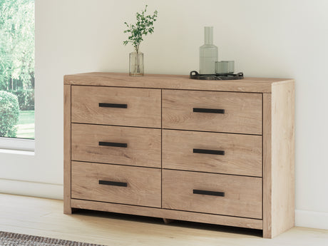 Furniture City Houma - Ashley Furniture - Sanginlane Dresser - Six Drawer Dresser / Tan - B3787-31