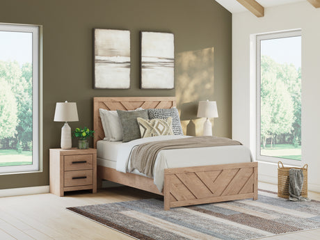 Furniture City Houma - Ashley Furniture - Sanginlane Full Panel Bed - Full Panel Bed / Tan - B3787B3