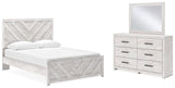 Furniture City Houma - Ashley Furniture - Cayboni Queen Panel Bed - Queen Panel Bed, Dresser and Mirror / Whitewash - B3788B5