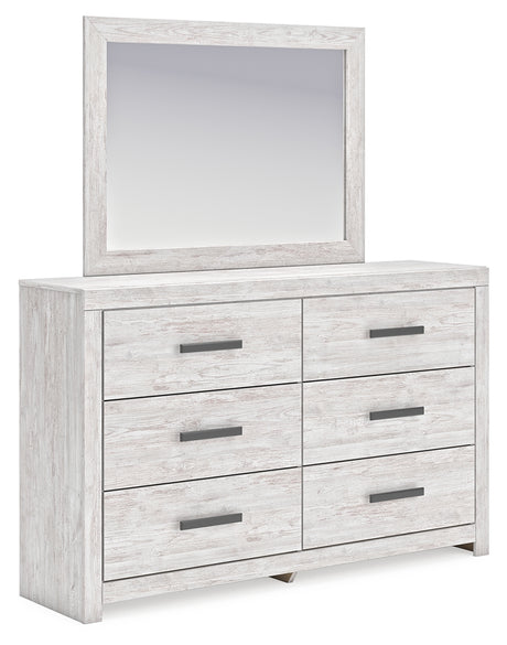Furniture City Houma - Ashley Furniture - Cayboni Dresser and Mirror - Dresser and Mirror / Whitewash - B3788B1
