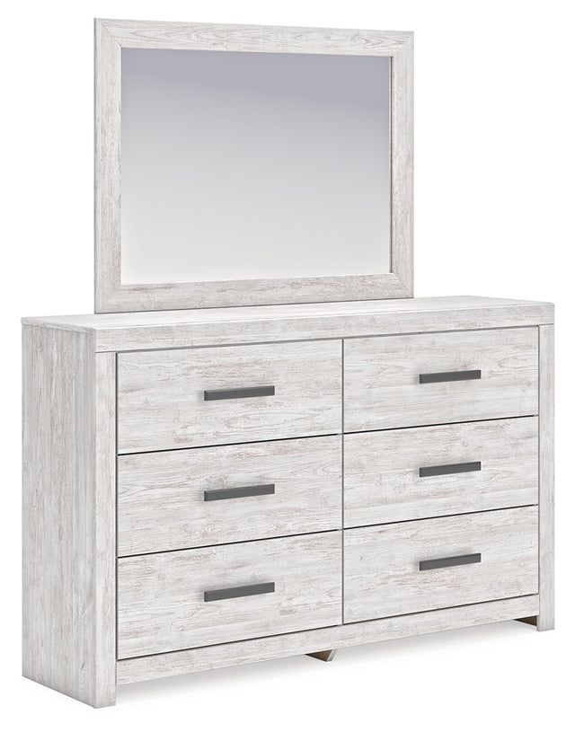 Furniture City Houma - Ashley Furniture - Cayboni Dresser and Mirror - Dresser and Mirror / Whitewash - B3788B1