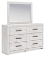 Furniture City Houma - Ashley Furniture - Cayboni Dresser and Mirror - Dresser and Mirror / Whitewash - B3788B1