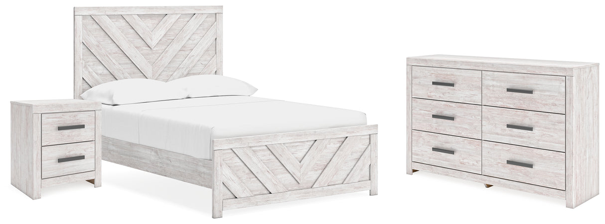 Cayboni Full Panel Bed, Dresser and Nightstand