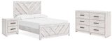 Cayboni Full Panel Bed, Dresser and Nightstand