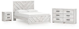 Furniture City Houma - Ashley Furniture - Cayboni Queen Panel Bed - Queen Panel Bed, Dresser and Nightstand / Whitewash - B3788B9