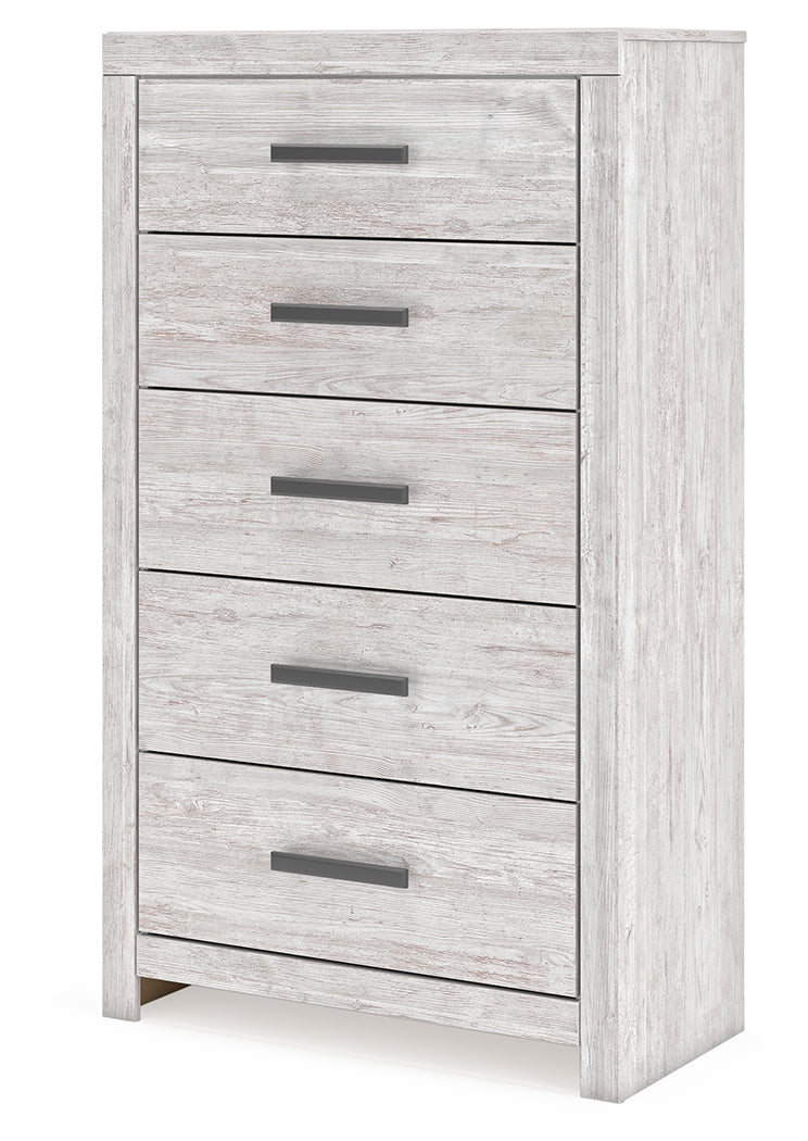 Cayboni Full Panel Bed, Dresser, Mirror, Chest and 2 Nightstands