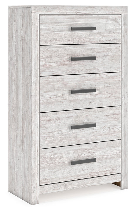 Furniture City Houma - Ashley Furniture - Cayboni Chest of Drawers - Five Drawer Chest / Whitewash - B3788-46