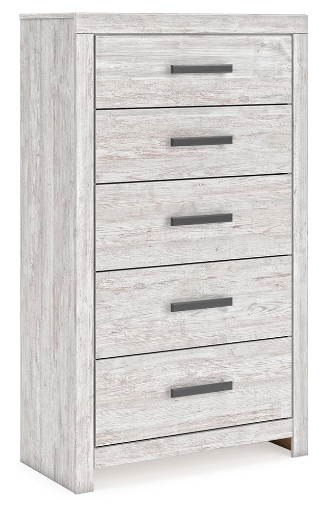 Furniture City Houma - Ashley Furniture - Cayboni Chest of Drawers - Five Drawer Chest / Whitewash - B3788-46