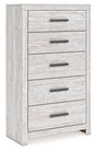 Furniture City Houma - Ashley Furniture - Cayboni Chest of Drawers - Five Drawer Chest / Whitewash - B3788-46