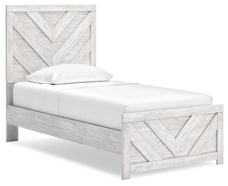 Furniture City Houma - Ashley Furniture - Cayboni Twin Panel Bed - Twin Panel Bed / Whitewash - B3788B6