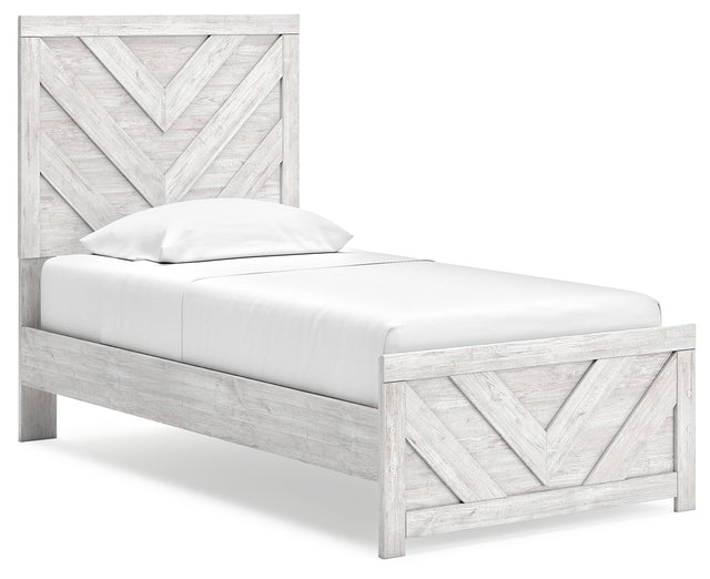 Furniture City Houma - Ashley Furniture - Cayboni Twin Panel Bed - Twin Panel Bed / Whitewash - B3788B6