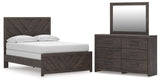 Prendonea Full Panel Bed, Dresser and Mirror