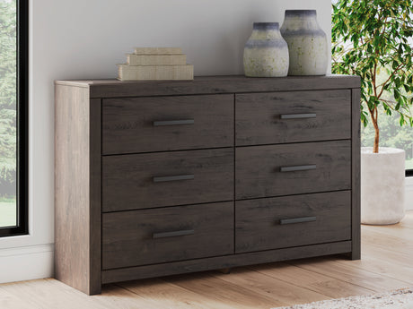 Furniture City Houma - Ashley Furniture - Prendonea Dresser - Six Drawer Dresser / Charcoal - B3789-31