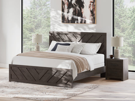 Furniture City Houma - Ashley Furniture - Prendonea King Panel Bed - King Panel Bed / Charcoal - B3789B8