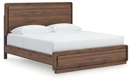 Furniture City Houma - Ashley Furniture - Fortlorn King Panel Bed - King Panel Bed / Walnut Brown - PCB386B4