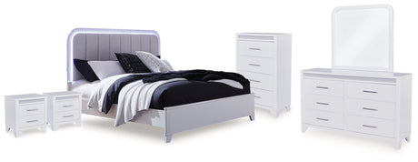 Furniture City Houma - Ashley Furniture - Jarlee Queen Upholstered Panel Bed, Dresser, Mirror, Chest and 2 Nightstands - Queen Upholstered Panel Bed, Dresser, Mirror, Chest and 2 Nightstands - PCB392B8