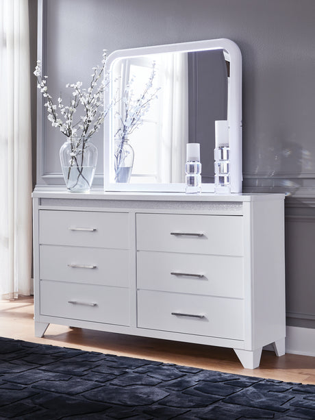 Furniture City Houma - Ashley Furniture - Jarlee Dresser and Mirror - Dresser and Mirror / White - PCB392B1
