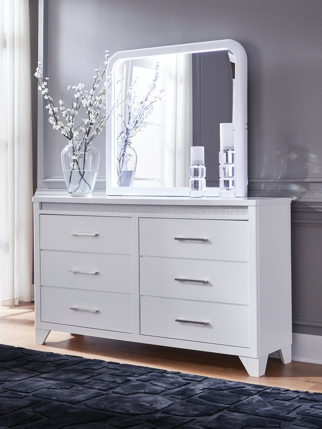 Furniture City Houma - Ashley Furniture - Jarlee Dresser and Mirror - Dresser and Mirror / White - PCB392B1