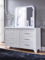 Furniture City Houma - Ashley Furniture - Jarlee Dresser and Mirror - Dresser and Mirror / White - PCB392B1
