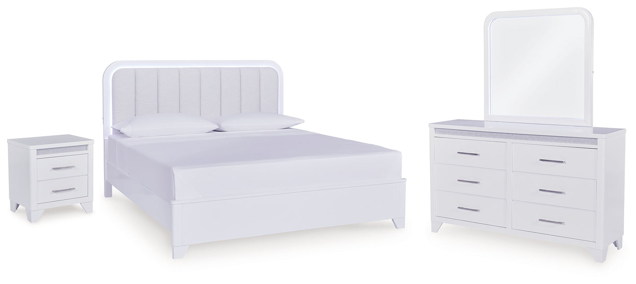 Furniture City Houma - Ashley Furniture - Jarlee King Panel Bed, Dresser, Mirror and Nightstand - King Panel Bed, Dresser, Mirror and Nightstand / White - PCB392B7