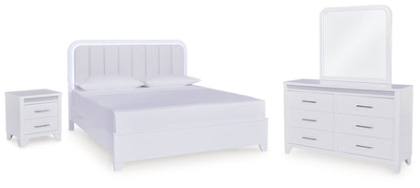 Furniture City Houma - Ashley Furniture - Jarlee King Panel Bed, Dresser, Mirror and Nightstand - King Panel Bed, Dresser, Mirror and Nightstand / White - PCB392B7