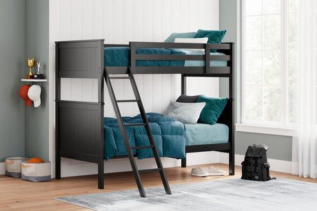 Furniture City Houma - Ashley Furniture - Nextonfort Bedroom - Twin over Twin Bunk Bed / Blue - B396B2