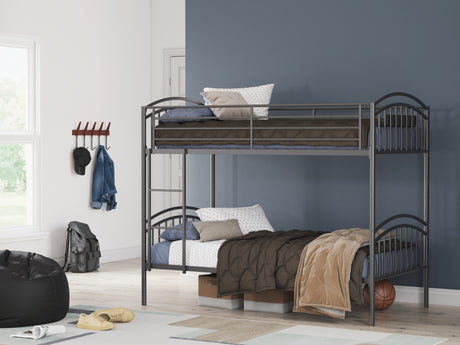 Furniture City Houma - Ashley Furniture - Lanceburg Twin over Twin Bunk Bed and 2 Mattresses - Twin over Twin Bunk Bed and 2 Mattresses - PCB400B1