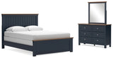 Furniture City Houma - Ashley Furniture - Landocken Queen Panel Bed, Dresser and Mirror - Queen Panel Bed, Dresser and Mirror - B414B11